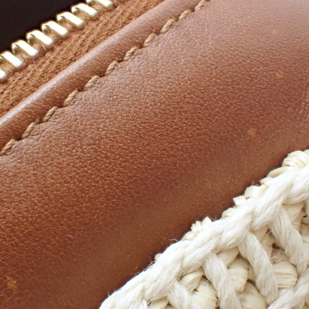 Saint Laurent Ysl Lou Camera Logo Straw Paris Brown Fringe - Picture 6 of 9